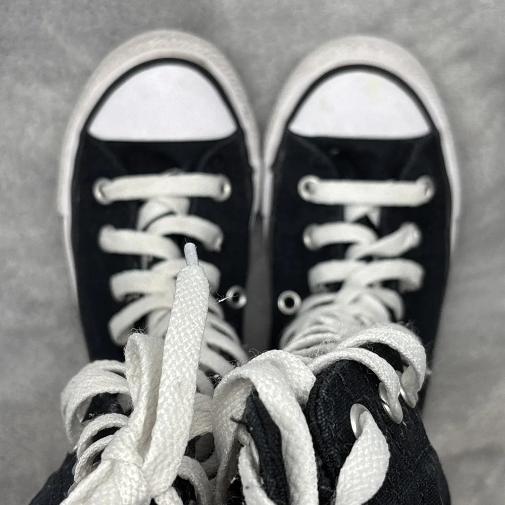Converse Kids Size 11 Shoes Knee High Chuck Taylor All Star XHi Black Zip Up